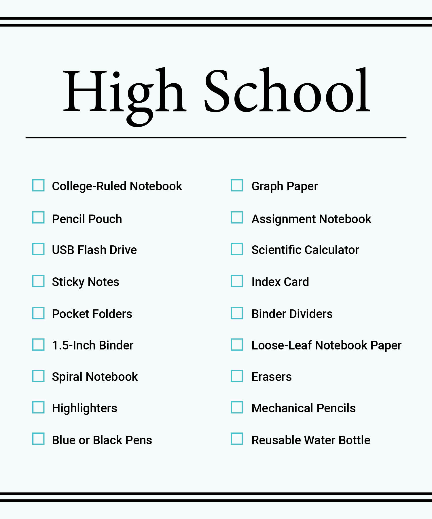 Back to School checklists4